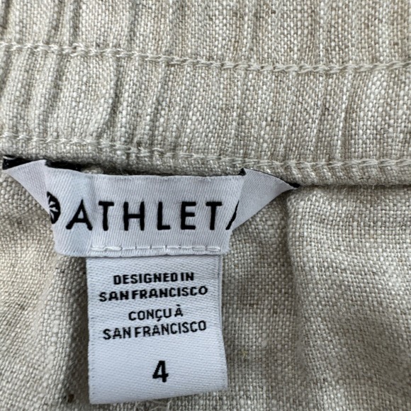 Athleta Women 4 Skirt Voyager Beige Linen Buckle Cargo Pocket Utility Athleisure - Picture 4 of 13
